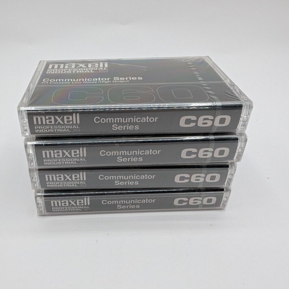 Lot of 4 Maxell Professional Industrial Cassette Tapes Communicator Series C60